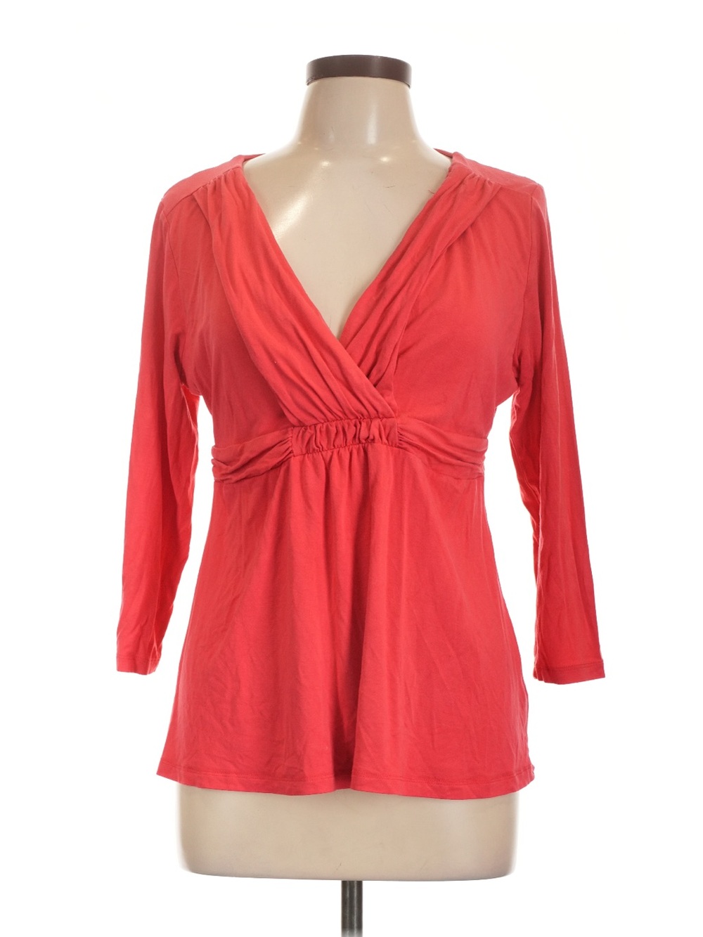 Boden Coral Red Surplice Long-Sleeve Tunic